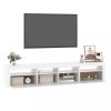 Nappali bútorok, vidaXL fehér TV-szekrény LED-lámpákkal 210x35x40 cm