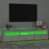 Nappali bútorok, vidaXL betonszürke TV-szekrény LED lámpákkal 180x35x40 cm