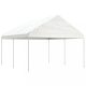 Kerti pavilon és előtető, vidaXL fehér polietilén pavilon tetővel 4,46 x 4,08 x 3,22 m
