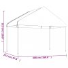 Kerti pavilon és előtető, vidaXL fehér polietilén pavilon tetővel 6,69 x 4,08 x 3,22 m