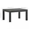 Kerti asztalok, vidaXL antracitszürke PP rattan kerti asztal 58 x 58 x 41 cm