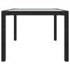 Kerti asztalok, vidaXL fekete polyrattan és edzett üveg kerti asztal 150 x 90 x 75 cm