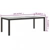 Kerti asztalok, vidaXL barna polyrattan és edzett üveg kerti asztal 190 x 90 x 75 cm