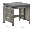 Kerti székek, vidaXL 4 db szürke polyrattan kerti ülőke párnákkal