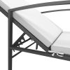Napozóágyak, vidaXL 2 db fekete polyrattan napozóágy asztallal