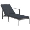 Napozóágyak, vidaXL 2 db szürke polyrattan napozóágy asztallal