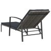 Napozóágyak, vidaXL 2 db szürke polyrattan napozóágy asztallal
