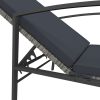 Napozóágyak, vidaXL 2 db szürke polyrattan napozóágy asztallal