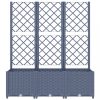 Virágcserepek és kaspók, vidaXL kékszürke PP rácsos kerti ültetőláda 120 x 40 x 136 cm