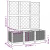 Virágcserepek és kaspók, vidaXL kékszürke PP rácsos kerti ültetőláda 120 x 40 x 136 cm