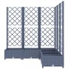 Virágcserepek és kaspók, vidaXL kékszürke PP rácsos kerti ültetőláda 120 x 120 x 121,5 cm