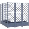 Virágcserepek és kaspók, vidaXL kékszürke PP rácsos kerti ültetőláda 120 x 120 x 121,5 cm