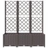 Virágcserepek és kaspók, vidaXL barna polipropilén rácsos kerti ültetőláda 120 x 40 x 136 cm