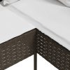 Kerti kanapék, vidaXL barna polyrattan L-alakú kanapé párnával