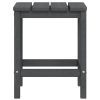 Kerti asztalok, vidaXL antracitszürke HDPE kerti Adirondack asztal 38 x 38 x 46 cm