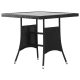 Kerti asztalok, vidaXL fekete polyrattan kerti asztal 80 x 80 x 74 cm