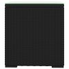 Kisasztalok, vidaXL fekete polyrattan és edzett üveg kisasztal 40 x 37 x 40,5 cm
