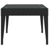 Kisasztalok, vidaXL fekete polyrattan és edzett üveg kisasztal 50 x 50 x 38 cm