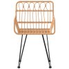 Kerti székek, vidaXL 2 db fekete PE rattan karfás kerti szék 56 x 64 x 80 cm