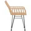 Kerti székek, vidaXL 2 db fekete PE rattan karfás kerti szék 56 x 64 x 80 cm
