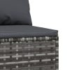 Kültéri kanapék, vidaXL szürke polyrattan kerti középső kanapé párnával
