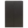 Szeméttároló tartók, vidaXL fekete polyrattan kerekes kukatároló fészer 70 x 80 x 117 cm