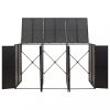 Szeméttároló tartók, vidaXL fekete polyrattan hármas kerekeskuka tárolófészer 207x80x117 cm