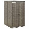 Szeméttároló tartók, vidaXL szürke polyrattan kerekes kukatároló fészer 70 x 80 x 117 cm