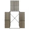 Szeméttároló tartók, vidaXL szürke polyrattan kerekes kukatároló fészer 70 x 80 x 117 cm