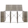 Szeméttároló tartók, vidaXL szürke polyrattan hármas kerekeskuka tárolófészer 207x80x117 cm