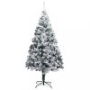 Karácsonyfák, vidaXL zöld PVC műkarácsonyfa hóval 180 cm
