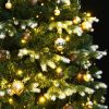 Karácsonyfák, vidaXL csuklópántos műkarácsonyfa 150 LED-del és gömbökkel 150 cm