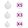 Karácsonyfák, vidaXL csuklópántos műkarácsonyfa 150 LED-del és gömbökkel 150 cm