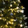 Karácsonyfák, vidaXL csuklópántos műkarácsonyfa 300 LED-del és gömbökkel 180 cm