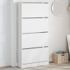 Cipőpolcok és -állványok, vidaXL fehér cipőszekrény 4 kihajtható fiókkal 80 x 21 x 163,5 cm