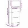 Cipőpolcok és -állványok, vidaXL fehér cipőszekrény 4 kihajtható fiókkal 80 x 34 x 187,5 cm