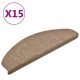 Lépcsőszőnyeg, vidaXL 15 db krémszínű tűlyukasztott öntapadó lépcsőszőnyeg 65x21x4 cm