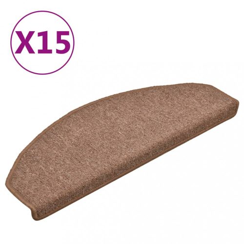 Lépcsőszőnyeg, vidaXL 15 db barna lépcsőszőnyeg 65 x 24 x 4 cm