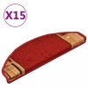 Lépcsőszőnyeg, vidaXL 15 db piros öntapadó lépcsőszőnyeg 65 x 21 x 4 cm
