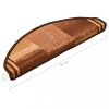 Lépcsőfokok, vidaXL 15 db barna öntapadó lépcsőszőnyeg 65 x 21 x 4 cm