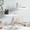 Fali polcok és párkányok, vidaXL 2 db magasfényű fehér MDF lebegő fali polc 40 x 23 x 3,8 cm