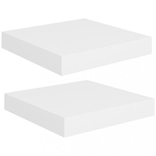 Fali polcok és párkányok, vidaXL 2 db fehér MDF lebegő fali polc 23 x 23,5 x 3,8 cm