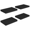 Fali polcok és párkányok, vidaXL 4 db fekete MDF lebegő fali polc 40 x 23 x 3,8 cm