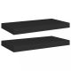 Fali polcok és párkányok, vidaXL 2 db fekete MDF lebegő fali polc 50 x 23 x 3,8 cm