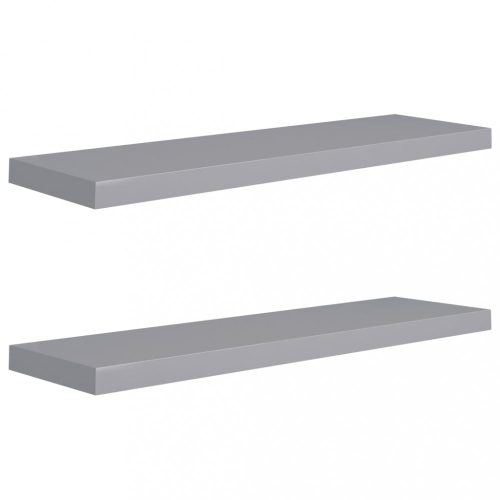 Fali polcok és párkányok, vidaXL 2 db szürke MDF lebegő fali polc 90 x 23,5 x 3,8 cm