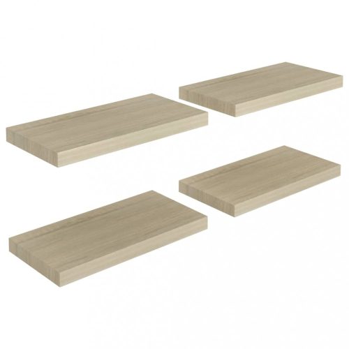 Fali polcok és párkányok, vidaXL 4 db tölgyszínű MDF lebegő fali polc 50 x 23 x 3,8 cm