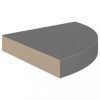 Fali polcok és párkányok, vidaXL 4 db magasfényű szürke MDF lebegő sarokpolc 25 x 25 x 3,8 cm