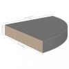 Fali polcok és párkányok, vidaXL 4 db magasfényű szürke MDF lebegő sarokpolc 25 x 25 x 3,8 cm