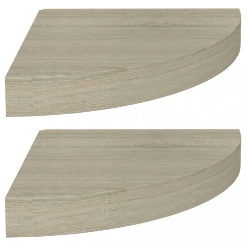 Fali polcok és párkányok, vidaXL 2 db tölgyszínű MDF lebegő sarokpolc 25 x 25 x 3,8 cm
