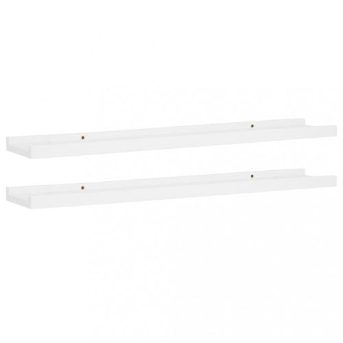 Fali polcok és párkányok, vidaXL 2 db fehér MDF szegélypolc képkeretekhez 80 x 9 x 3 cm